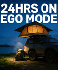 Go To Outdoor Solar LED Camp Lantern With 350 Lumens Of Soft Eye Friendly Light And Frosted Shade illuminating campsite