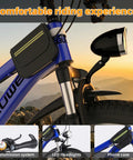 Kids Mountain Bike 20 And 24 Inch for Boys and Girls Ages 7 to 12 with LED headlight and front suspension fork, blue.