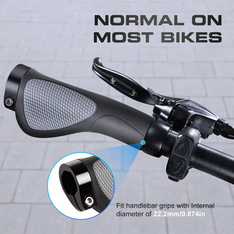 Comfy Bike Handlebar Grips With Wrist Protection, Soft Rubber Texture, Steel Handlebar With 22.2mm Fit, Non Slip Feel, Gray, Outdoor