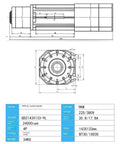 Technical drawing of Heavy Duty 9KW Air Cooled Spindle Motor Dual Voltage 220V 380V for CNC Machine Tools