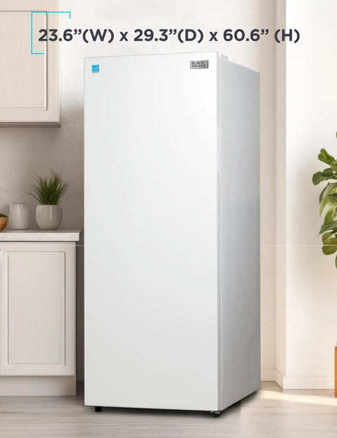 Workhorse 11 Cubic Feet Convertible Freezer And Refrigerator With Quick Temp Switch For Hassle Free Garage Or Basement Setup showcases dimensions 23.6"W x 29.3"D x 60.6"H.