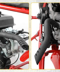 Exhaust Bolt-On Pipe Jet Kit for Predator 212Cc 224Cc and 196Cc Engines, installed on a mini bike engine, side and close-up view