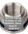 Beefy Heavy Duty Stainless Steel Bulkhead Tank Fitting 304, 1/2 Inch NPT Female On Both Ends To 3/4 Inch Garden Hose Male, Step Gasket
