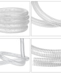 Heavy Duty Reinforced PVC Suction Hose 1 Inch Inner Diameter, 10 Feet Long For Water Drainage Vacuum And Fluid Transfer, coiled view