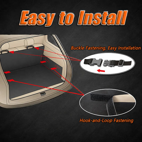 Heavy Duty SUV Cargo Liner For Tesla Cybertruck 2023 Plus Dog Floor Mat with Buckle and Hook-and-Loop Fastening for easy installation.