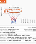 18 Inch Wall Mounted Basketball Rim With Net And Double Spring, Heavy Duty Q235 Steel Replacement Hoop For Indoor And Outdoor Play