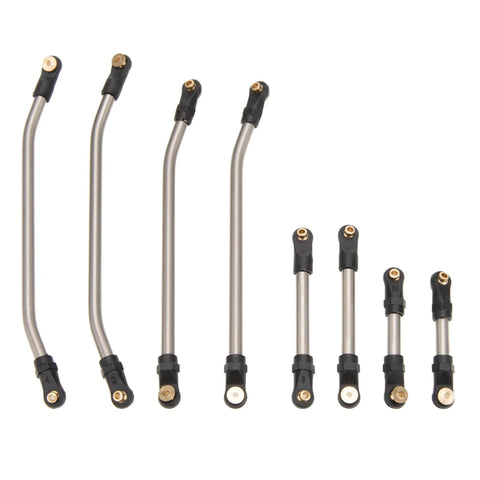 Double Bent Front And 90mm Rear Link Set For Axial SCX24 Deadbolt Crawler Beef Up Ground Clearance Titanium Alloy Or Aluminum Upgrade Nylon Rod Ends Brass Pivot Balls Flexible Build Options, 1/24 scale links
