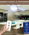 Slick Socket Ceiling Fan With Blazing Led Bulb And E26 Screw Base Mini Light Fixture For Bedroom Kitchen Living Room Or Balcony in modern kitchen setting with remote control.