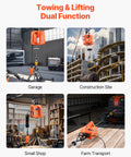3 In 1 Electric Hoist Winch 1100 Lb Capacity 1500W portable power winch in use at garage, construction site, shop, and farm
