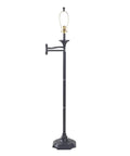Wentworth Swing Arm Floor Lamp In Burnished Bronze Finish Your Go To Reading Light With 22 Inch Extension Arm And Cream Shade For Living Room Or Office