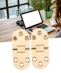 180 Degree Brass Folding Hinge For Folding Tables And Desks, heavy duty, 2.5mm thin profile, displayed in front of laptop.