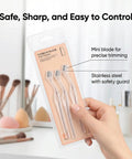 3 Pack Precision Face Razor For Women With Secure Grip Bangin Sharp Stainless Micro Blades For Eyebrow Shaping And Gentle Facial Dermaplaning Safe Mini Shaver For That Smooth Glow Up Vibe in clear packaging with mini blades.
