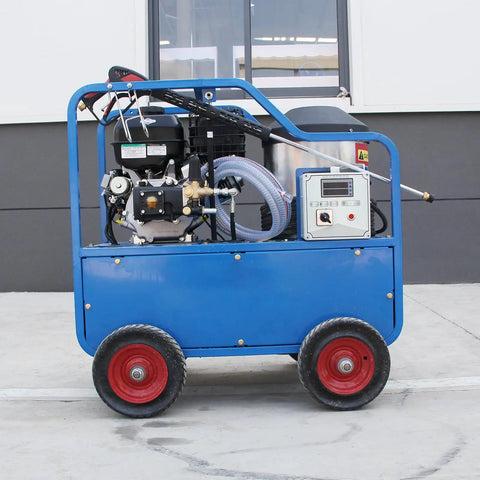Side view of Hot Water Pressure Washer 4000 PSI 4 GPM Gas Powered With 420cc 13.5HP Engine And AR Pump Heavy Duty Commercial Washer