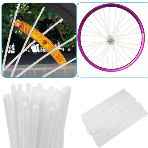 72 Pack Universal Bike Spoke Covers And Skins For Bicycle And Motorcycle Wheel Wraps Decorative Protector For 8 To 21 Inch Rims White Durable Rubber Shields Ride Ready With Easy Clip On Installation