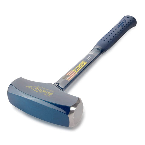 Big Blue 4 Pound Drilling Hammer With Long Handle Built Like a Tank Forged Steel Construction Shock Reduction Grip Made in USA