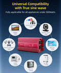 Diagram showing devices powered by 500W Pure Sine Wave Power Inverter With PD30W And QC18W for various electronics