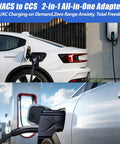 Heavy Duty 2 In 1 NACS To CCS1 And J1772 Charging Adapter Plug N Play For Non Tesla EVs Drops Full Throttle 250KW Juice connected.