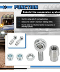 Badass 8 Piece Heim Joint Rod End Kit With Spacers And Tube Adapters 5/8 Inch Chromoly Joints Heat Treated close-up view