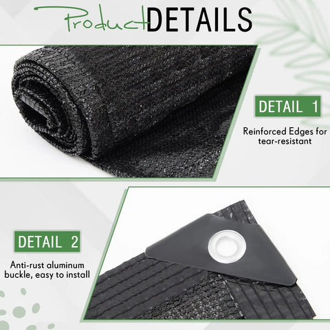 Close-up of Three Piece Balcony Privacy Screen Set 3.28 x 10 Feet HDPE Fence Cover with reinforced edges and aluminum buckle.