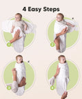 Four-step guide to using Newborn Swaddles With Zippers Three Pack Sleep Sack Set for cozy hip-healthy growth, breathable cotton material.