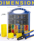 Ferrule Crimping Tool Kit With Wire Stripper, 2500 Pcs Ferrule Terminals, AWG 23-7 And AWG 22-7 End Terminals in blue case