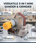 Fafeicy 3 In 1 Mini Belt Sander With Adjustable Speed Electric Bench Grinder For Metal Wood And Jewelry Polishing Station.