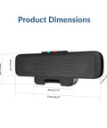 USB And Bluetooth Speaker Bar For PC With Monitor Clamp And Speakerphone 5W Power USB Powered Desk Sound Bar dimensions diagram