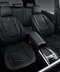 3D Foam Faux Leather Seat Covers Full Set Waterproof and Easy Clean All Black, Universal Fit for Cars, SUVs, Trucks, Sedans