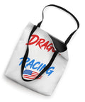 Dragon Boat Racing Tote Bag For Paddlers And Crews, Durable 16x16 carryall, white with USA flag design, black handles