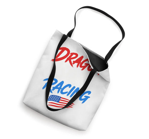 Dragon Boat Racing Tote Bag For Paddlers And Crews, Durable 16x16 carryall, white with USA flag design, black handles