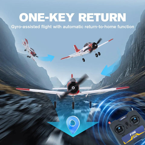 Beginner Friendly Easy To Fly T 28 RC Plane With Three Flight Modes And One Key Return in flight with remote control