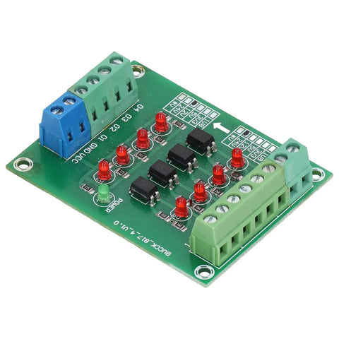 Optocoupler Isolation Board 24V To 5V PLC Level Voltage Converter Module Four Channel For Industrial Automation Projects