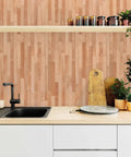 Peel And Stick Faux Wood Wallpaper For Counters And Cabinets Waterproof Vinyl Wood Plank Cover Self Adhesive in kitchen setting