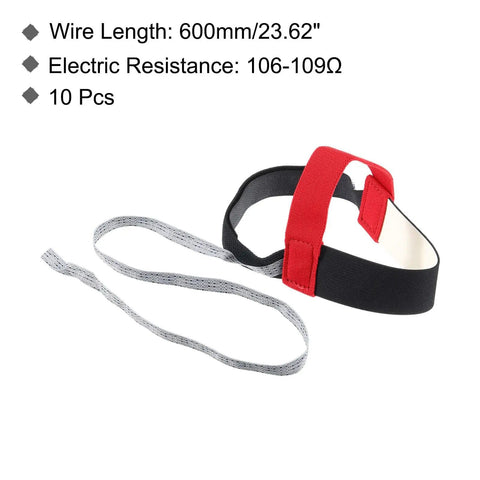 ESD Anti Static Foot Heel Straps 10 Pack Adjustable Grounding Belt with red strap and 600mm wire for electronics assembly