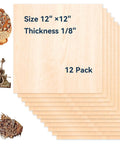 Smooth As Butter 12 Pack Basswood Sheets 12 By 12 Inches By 1/8 Inch Thick Unfinished Craft Wood Boards on display.