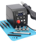 Hot Air Rework Station For Electronics Repair With Fast Heat Up, 3 Memory Presets, anti-static tools, and precision control