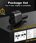 Badass Heavy Duty CCS1 And J1772 To NACS Adapter built tough for Tesla, compact design with user manual included.