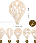 Unfinished Wooden Hot Air Balloon Cutouts Set 30 Pack Boxwood Wood Shapes for DIY Crafts Photo Props and Home Decor 4.7 by 3.2 Inches