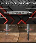2-in-1 precision extractor tool from 10 Piece Screw Extractor Set for Stripped Screws and Broken Bolts, Easy Out Kit view.
