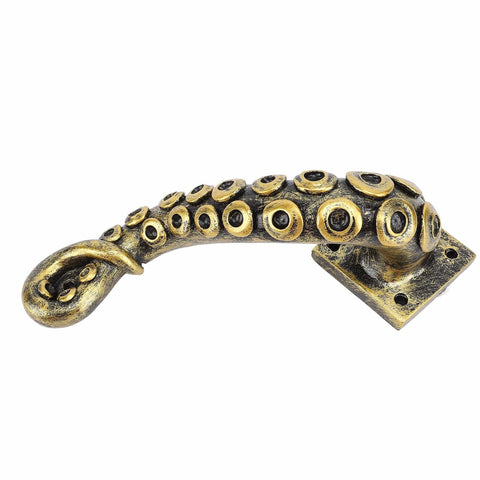 Dope Octopus Door Handle Resin Heavy Duty Vintage Bronze Cupboard Furniture Pull With Steampunk Design, side view