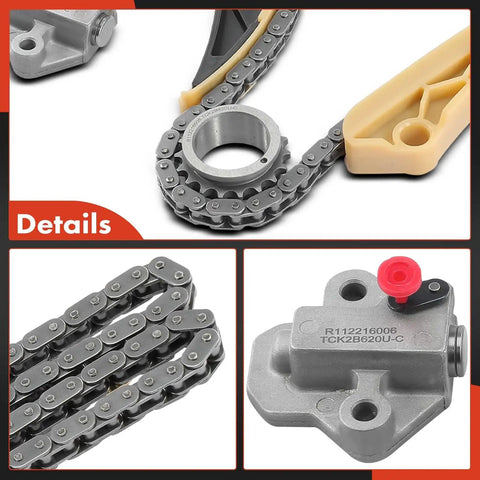 Close-up of Must-Have Engine Timing Chain Kit With Tensioner for Hyundai and Kia 1.6L DOHC vehicles showing tensioner parts