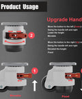 No Sweat Heavy Duty Leveling Casters With Ratchet Handle height adjustment guide for smooth movement and stability.