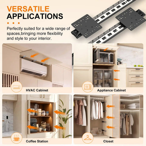 Heavy Duty Twenty Inch Cabinet Pocket Door Slides Featuring Full Extension Ball Bearings for various applications in kitchens and cabinets.