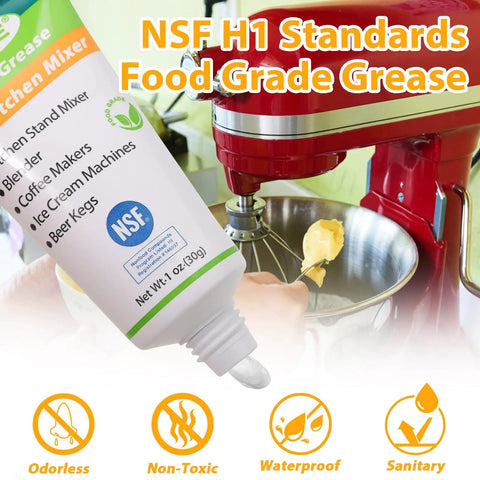 Kitchen Must Have Food Grade Grease For Kitchen Machines NSF H1 Safe Lubricant with red mixer and grease application