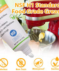 Food Grade Equipment Lubricant For Kitchen Appliances Like Stand Mixers Espresso Machines Beer Kegs Slushies And More Odorless NSF H1 Safe Grease 1 Oz 2 Pack with stand mixer