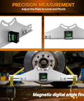 Pro Grade Toe Alignment Tool With Toe Plates And Digital Angle Finder For Fast Accurate Wheel Alignment On Most Cars Includes Two Tape Measures For Easy Stable Alignment