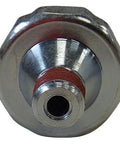 Close-up of Oil Pressure Switch Replacement For Generators And Pressure Washers, 8 PSI, 1 Pole, About 2 Inches Long, Black