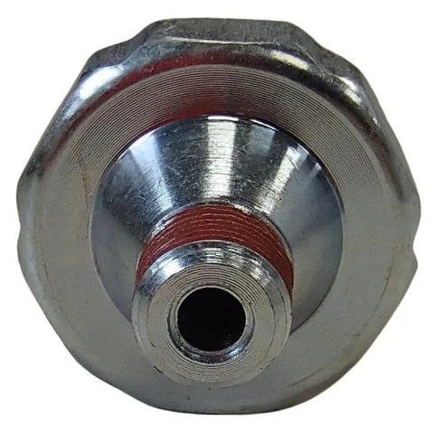Close-up of Oil Pressure Switch Replacement For Generators And Pressure Washers, 8 PSI, 1 Pole, About 2 Inches Long, Black