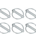Heavy Duty M10x50 Lynch Pin With Ring Set 6 Pack For Tractors Trailers Farm Trucks And Mowers Carbon Steel Lock Pins 10 Mm Diameter 50 Mm Length Ring ID 57 Mm Durable Quick Release Clips, six silver pins