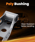 2 To 3 Inch Adjustable Lowering Shackle Kit For Silverado 1500 And Sierra 1500 Trucks with poly bushing
